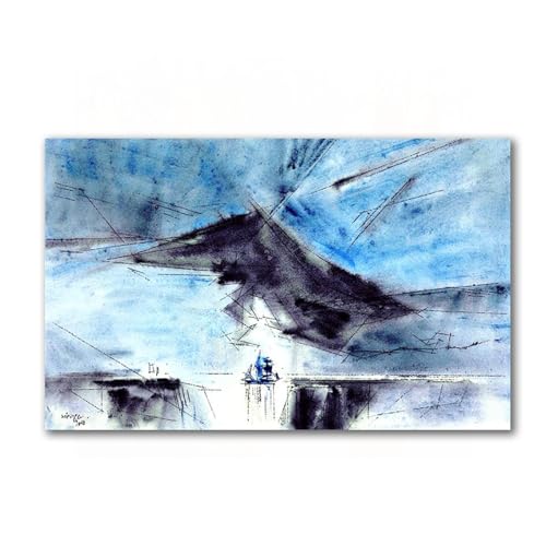 Toile bateau à voile sous les nuages 70x105cm pour habiller un grand mur vide de salon