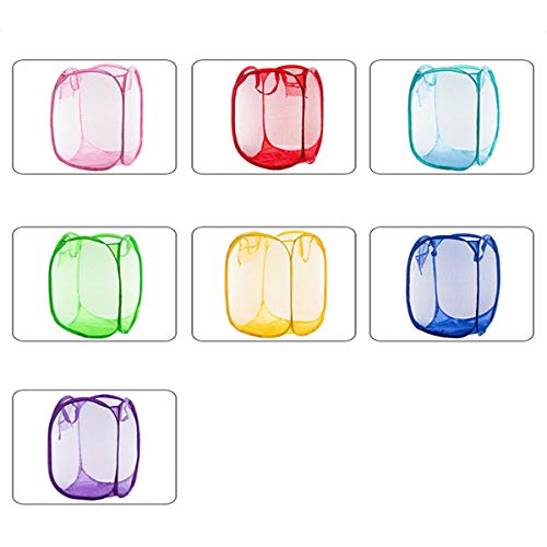 Nihlsfen Cesta de lavandería Plegable para Lavar Ropa, Cesta de Almacenamiento de Malla de Color de Malla Fina, Organizador de Cesta de Almacenamiento de Ropa Sucia Cover