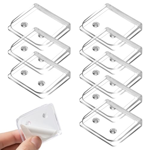 ZISHAN 8 pcs Shower Curtain Clips, Shower Curtain Clips To Wall Shower Curtain Holder, Self Adhesive Shower Splash Guard Clear Windproof Splash Clips for Shower Liners Curtains
