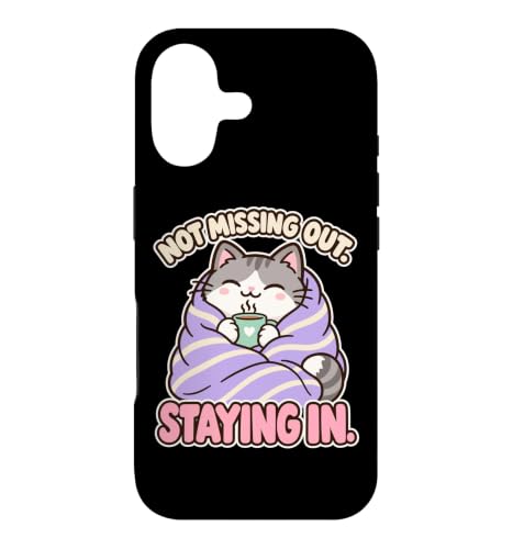 Introvert Cat Staying In Not Missing Out Cozy Blanket �X�}�z�P�[�X iPhone 17 �p