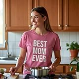 Womens Best Mom Ever T Shirt Funny Mama Gift Mothers Day Cute Life Saying Tees Funny T Shirts Mother's Day Tops for Women Women's Novelty Tees Navy XL