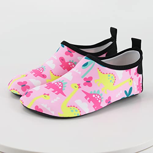 Pig High Tops Children Thin and Breathable Swimming Shoes Water Park Cartoon Rubber Soled Beach Shoes Girls Cute Shoes (Pink, 8.5 Toddler)2