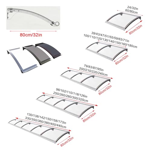 Auvent extérieur en polycarbonate 80x350 résistant intempéries
