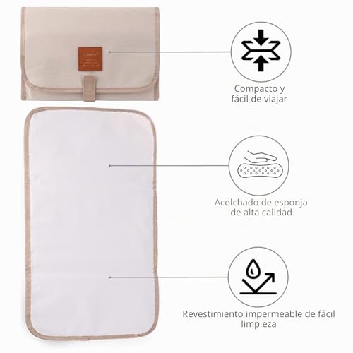 Miniatura 3 de Ytugil Cambiador De Viaje Plegable Para Bebé, Portátil, Color Beige