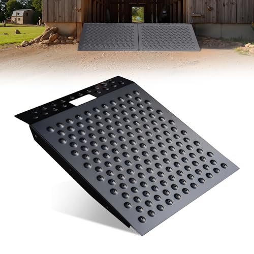 VNN 29" x 24" Shed Ramp for Riding Mower - 750 LB Capacity Shed Ramps, Anti-Slip Punch Plate Ramp for ATV, Motorcycles, Garages & Barns (1PC,Black) by VNN - Used condition - US$92.63