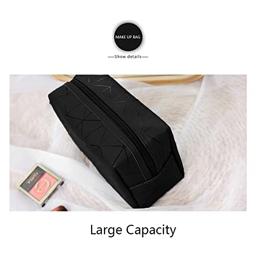 Travel Makeup Bag With Wrist Strap - Pu Leather Waterproof Portable Make Up Organizer,For Toiletry Eyebrow Powder Lotion Skin Case,Make Up Bags Travel Accessories,Cosmetic Bag For Women(Black) #TOP2