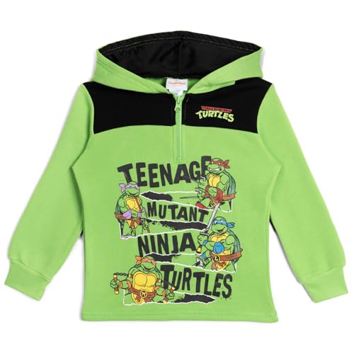 Teenage Mutant Ninja Turtles Leonardo Michelangelo Raphael Half Zip Hoodie Toddler to Big Kid