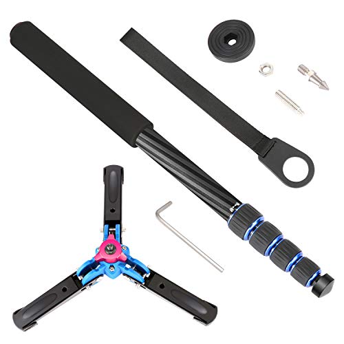 Neewer Monopode Extensible de Caméra en Fibre Carbone avec Base de Support en Trépied Détachable Pliable: 5-Sections, Hauteur Max.168cm pour Canon Nikon Sony Caméra DSLR, Charge Admissible 5kg - Image 3