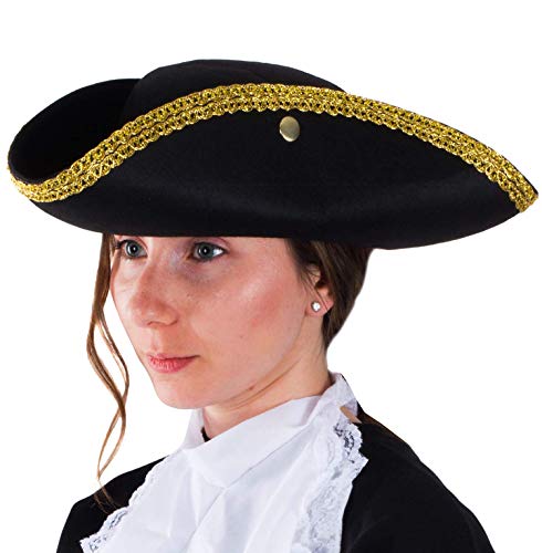 image for Funny Party Hats Colonial Style Tricorn Hat - Pirate Hat - Revolutiona