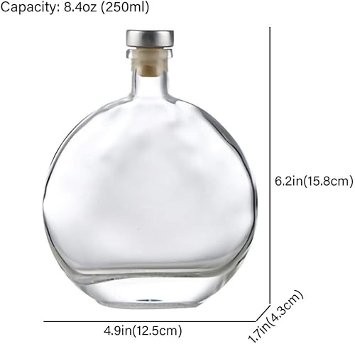 Miniatura 6 de botellas de vino, botellas de vidrio, decantador pequeño, botellas de vino vacías, botellas de vidrio con tapas, decantadores para alcohol,