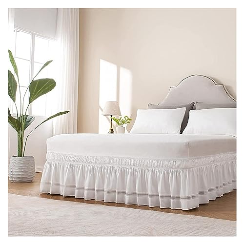 LIZHAYG Cubre canape Falda de Cama de Encaje con Volantes, Bordado, Falda de Cama de Color sólido Lavable a máquina, Funda de Cama Antiarrugas (Color : 150 x 200 cm)