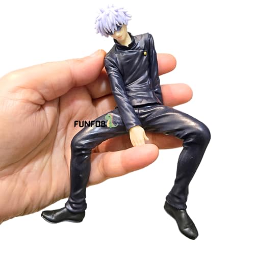 Image of FUNFOB Jujutsu Kaisen Gojo Action Figure Height -15.5cm Collectible for Anime Fans PVC Multicolour | Gojo with Glare Noodle Topper