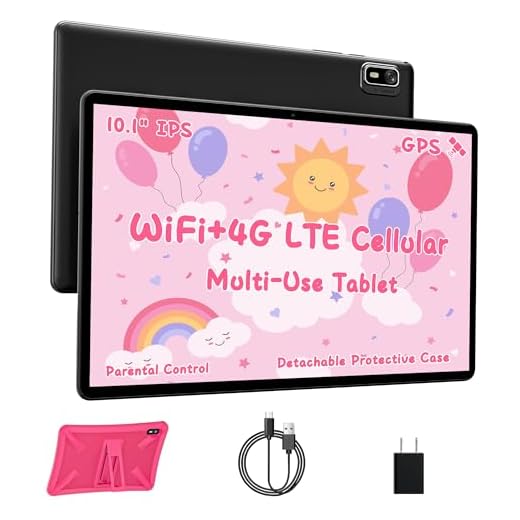 HAOVM Tablet 10 inch, 4G SIM Unlocked, Android 14 Tablet with SIM Card Slot, IPS Touch Screen, 2.0GHz Fast Processor,3GB+32GB+TF Expand,2.4G/5GHz WiFi,8MP Camera, GPS, Pink case
