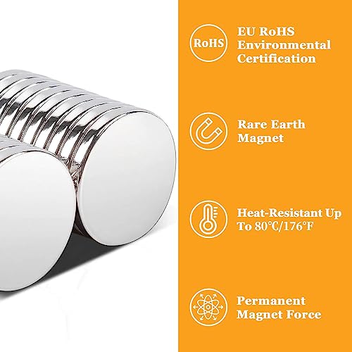 Min Ci Strong Neodymium Disc Magnets, 15 X 2Mm Powerful Tiny Rare Earth Magnets Heavy Duty, Small Round Magnets For Fridge Crafts Whiteboard Diy Office Industrial Magnet, Pack Of 10 #TOP2