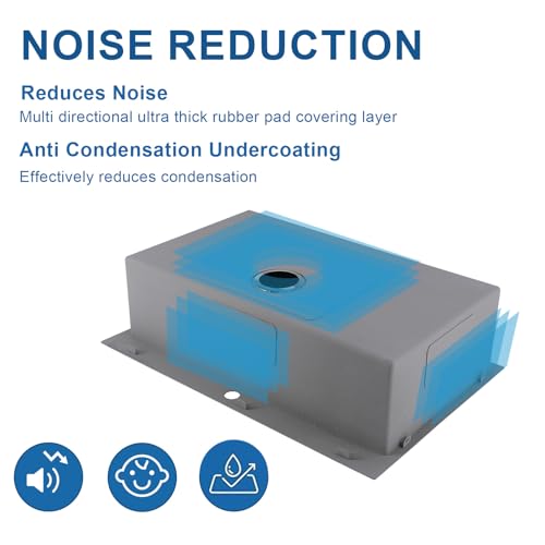 Image of 33x22 Drop In Kitchen Sink, Gunmetal Black 16 Gauge Stainless Steel Topmount Single Bowl, Modern Handmade 9 Inch Deep Kitchen Laundry Utility Sink