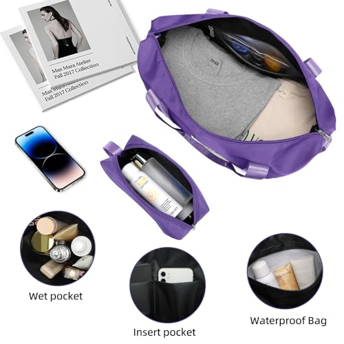 Image of LARVENDER Luggage Sets 6 Piece, Expandable Suitcases with Wheels | Suitcase Set for Women and Men|Checked Luggage|Carry On Luggage|Hardside Lightweight|Purple