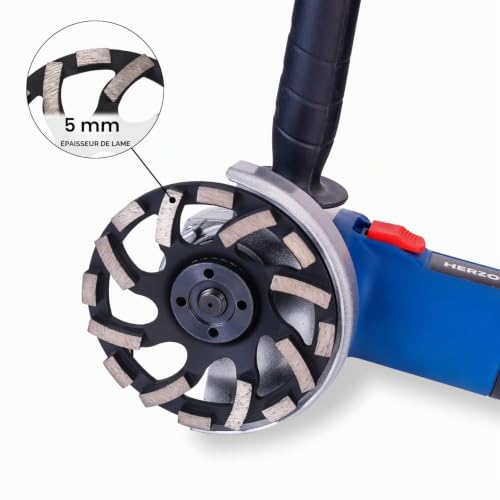 HERZO Diamant Schleiftöpfe 125mm für Beton, Granit, Naturstein, Stein, Mauerwerk. Topfscheibe 125 Beton, diamant schleifscheibe 125mm für Winkelschleifer – vue 6
