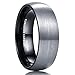 King Will 8mm Tungsten Carbide Wedding Band Ring for Men with Black Plated Enamel Domed(11.5)