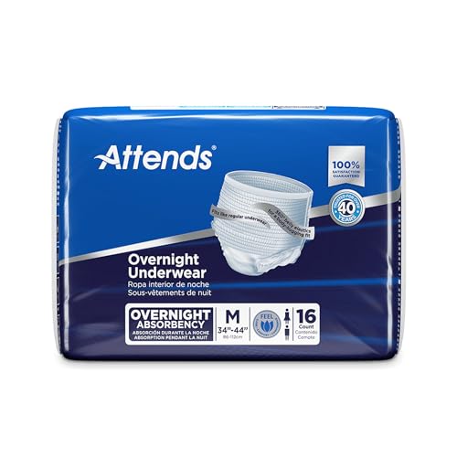 Attends Overnight Disposable Underwear Pull On with Tear Away Seams Medium, APPNT20, Severe, 64 Ct