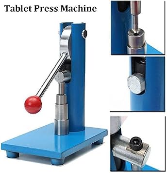 Tablet Press Machine, Manual Steel Single Punch Powder Tablet Press Machine Pill Stamping Maker Tableting Toolby Pill Punching Machine Tableting Tool (6mm)
