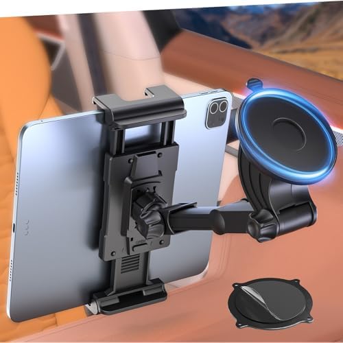 OHLPRO Tablet Halterung Auto,360° Drehung Tablethalterungen 18cm Ausziehbare Arm+ Waschbar Saugnapf, iPad Autohalterung Klammer Universal Windschutzsche & Armaturenbrett für 4.7-13