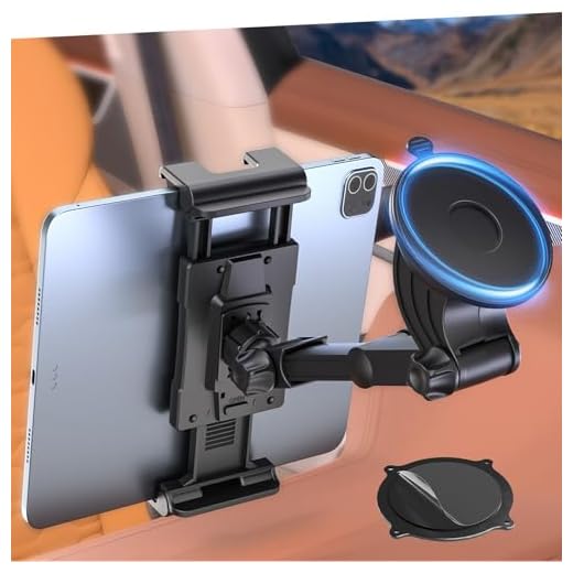 OHLPRO Tablet Halterung Auto,360° Drehung Tablethalterungen 18cm Ausziehbare Arm+ Waschbar Saugnapf, iPad Autohalterung Universal Windschutzsche & Armaturenbrett für 5-13" iPad,Sumsung, Smartphone