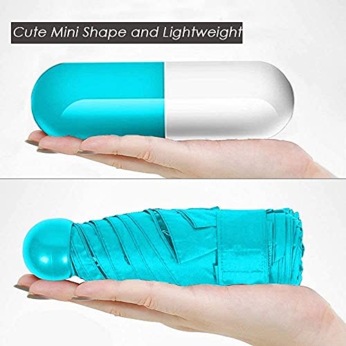 Image of Ultra Lights and Small Mini Umbrella with Cute Capsule Case, 5 Folding Compact Pocket Umbrella, Especially for Kids