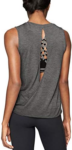Mippo Workout Tops for Women Open Back Shirts Yoga Athletic Tops Running Muscle Tank Tops