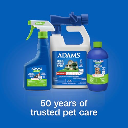 Image of ADAMS Plus Botanicals Flea & Tick Shampoo with Precor for Dogs, Cats, Puppies & Kittens, Flea Shampoo to Treat Infestations, Kills Eggs & Lice, Cleans and Conditions Coat, Plant-Based, 16 Ounces