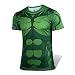 Męskie Superhero Kompresja Hulk Z Krótkim Rękawem Sportowe Szybkoschnące Ubrania Warstwa Podstawowa Siłownia Koszulka Biegania Koszulki Treningowe Podkoszulek,Green-XL (170~180CM)