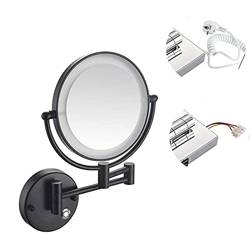Miroir de maquillage mural extensible 3X noir mat JCAKES de 8 pouces - 7