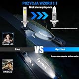 Sycreek Żarówka LED H1, 20000LM 6000K zimna biel 400% super jasny zestaw do konwersji samochodu z wentylatorem, 2 żarówki