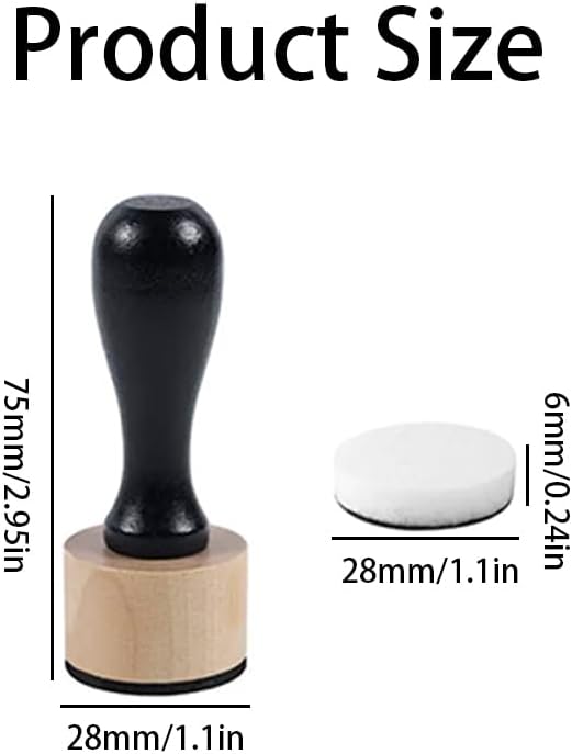 13 Pcs Ink Blending Tool Set, 1 Wooden Handle & 12 Domed Sponge Refill Pads for Stamping, Scrapbooking, Card Making, Distress Ink Art Supplies