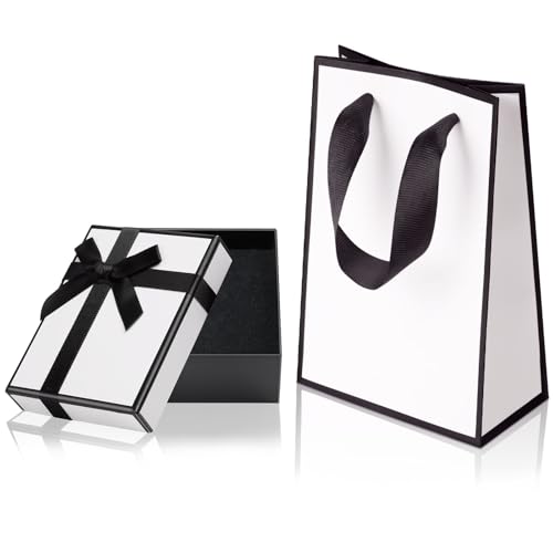 Aucuu 2 Caja de Regalo de Joyería, 9x7x3cm de regalos con lazo,