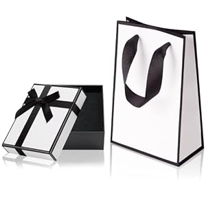 Aucuu 2 Caja de Regalo de Joyería, 9x7x3cm de regalos con lazo, Cajas y Bolsa Cumpleaños, Collar Caja de Pendientes para Cumpleaños Día de San Boda Valentín Navidad