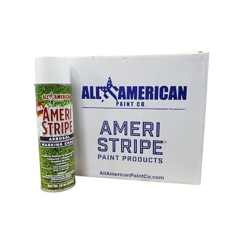 Ameri-Stripe White Athletic Chalk Paint (12 Cans Per Case) - Temporary, Aerosol Chalk Paint (20 oz. Can) Cover