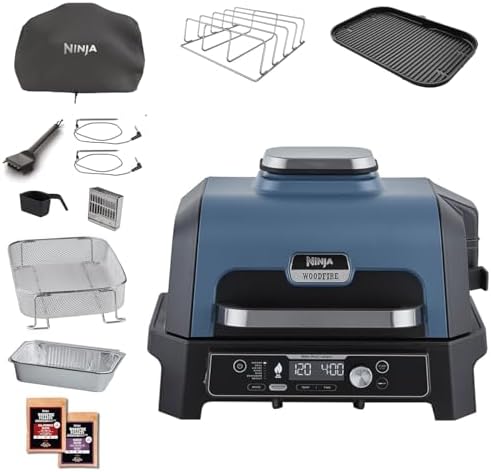 Ninja Woodfire Pro Connect XL Barbecue Électrique & Fumoir avec C...