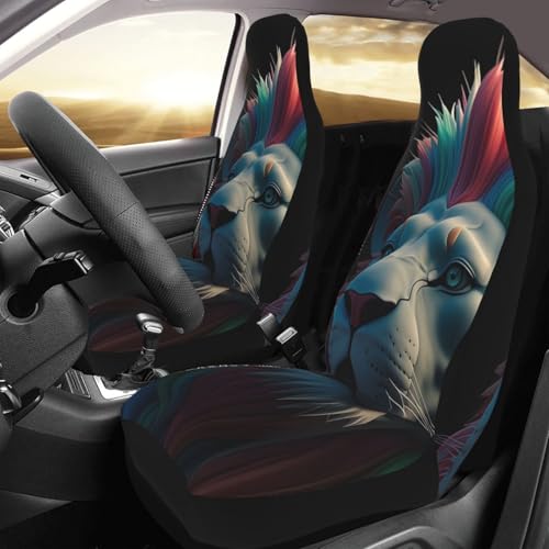 Housses de siège de voiture universelles SUV - Lot de 2 protections lavables motif lion