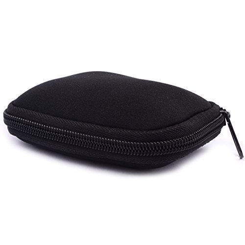 Jlyifan Headphone Earbuds Earphone Holder Pouch Usb Cable Organizer Electronics Accessories Car Charger Coin Neoprene Soft Case Storage Bag For Sd Tf Card (Black) #TOP3