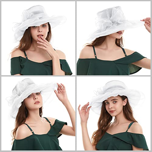 Zando Kentucky Derby Hats For Women Fashionable Church Hats For Women Organza Victorian Hat Fancy Tea Party Hats Wedding Fascinator Hats For Women Organza Derby Hat For Women Funeral Sun Hat Black Hat #TOP2