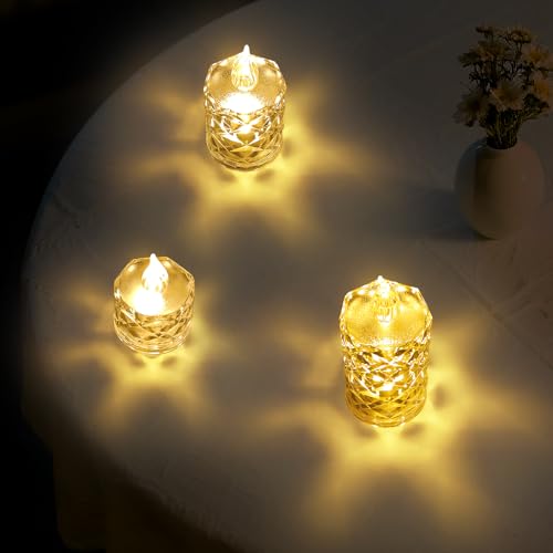 Aloelcap 24pcs Flameless Candle Battery Operatted, Led Crystal Candle Lights, 100+Hours Fake Electeic Tealight Candles for Votive Valentines Anniversary Wedding Christmas Table Decorations by Aloelcap - Image 7