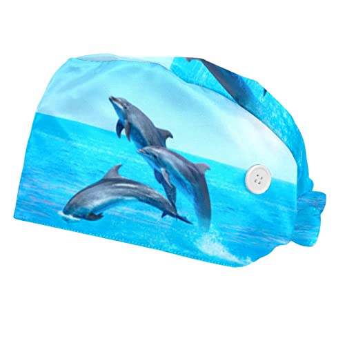 Casquettes de travail ajustables dauphins anti-transpiration pour retenir les cheveux
