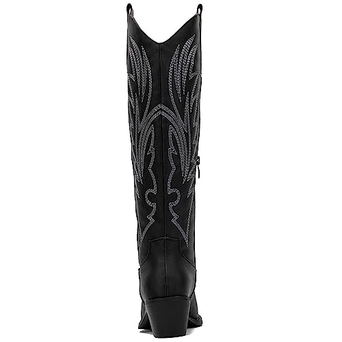 Image of GLOBALWIN Women's The Western Cowboy Cowgirl Embroidered Knee High Boots