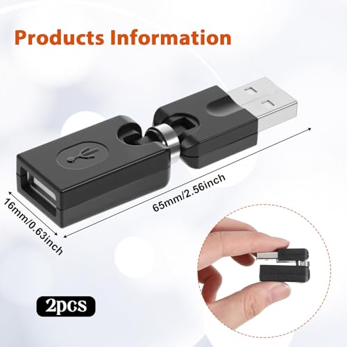Adaptador USB 2.0 Rotativo 90 Grados Pack 2 Pcs miniatura 2