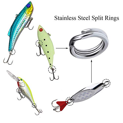 Treble Fishing Hooks Kit, 180Pcs Red Treble Hooks Sharp Round Bend High Carbon Steel Fish Hooks Strong Barbed Hooks With Split Rings Stainless Steel For Lures Baits Saltwater Freshwater Fishing #TOP2