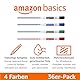 Amazon Basics Whiteboard-Marker, geruchsarm, trocken abwischbar, Keilspitze, 4 Mehrfarbig, 36 Stück