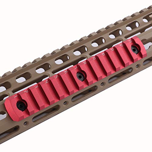 TuFok Low Profile Keymod Rail Section Aluminum((13-Slot RED)