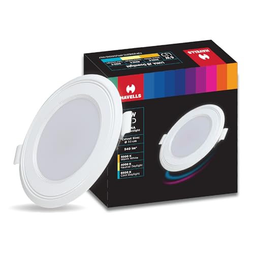 Havells Polycarbonate Luna 6W Downlight for Junction Box Round | ...