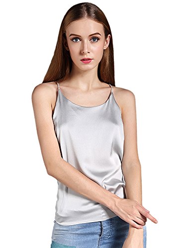 Colyanda Women's Tank Top Silky Loose Camisole Shirt in Many Colors(Silver,3XL)