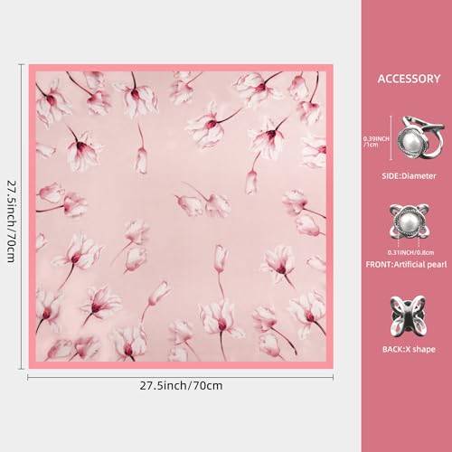 27.5 Inches Satin Bandanas Head Scarf for Women Silk Neck Scarves Accessories for Sleeping Handbags Scarf3